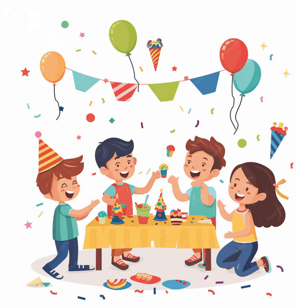 Children enjoying a birthday party at the gym